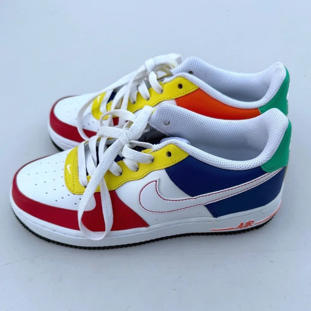 Nike Air Force 1 Low Kids 5Y Rubiks Cube Color Block Sneakers FN6980-657 New
